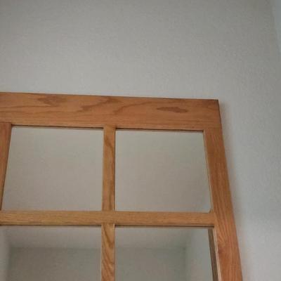 Rustic Windowpane Wall Mirror