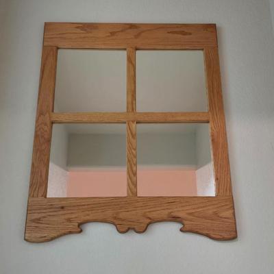 Rustic Windowpane Wall Mirror