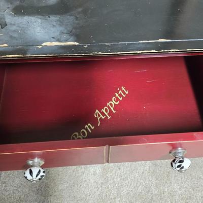 Painted Wood Wine Rack Sideboard with Drawers – 48” Wide