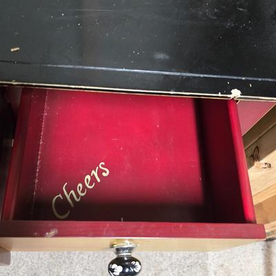 Painted Wood Wine Rack Sideboard with Drawers – 48” Wide