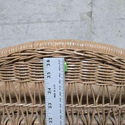 Wicker Storage Shelf, Plastic Waste Bin & Drying Rack