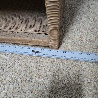 Wicker Storage Shelf, Plastic Waste Bin & Drying Rack