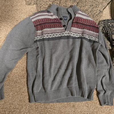 Lot of 6 Vintage & Fair Isle Men’s Sweaters + Scarf