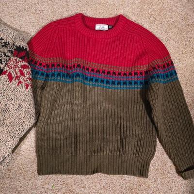 Lot of 6 Vintage & Fair Isle Men’s Sweaters + Scarf