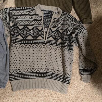 Lot of 6 Vintage & Fair Isle Men’s Sweaters + Scarf