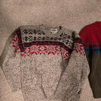 Lot of 6 Vintage & Fair Isle Men’s Sweaters + Scarf
