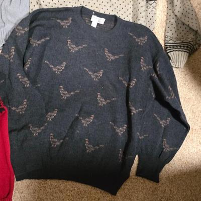 Lot of 6 Vintage & Fair Isle Men’s Sweaters + Scarf