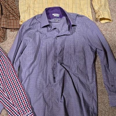 Men's Long Sleeve Button-Up Shirts – M/L, Assorted Brands & Patterns