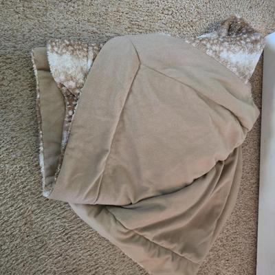 Burgundy and Taupe Decorative Pillows with Matching Bedding - Comforter