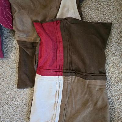 Burgundy and Taupe Decorative Pillows with Matching Bedding - Comforter