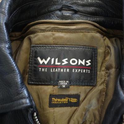 Men’s Medium Wilsons Black Leather Jacket – Thinsulate Lined
