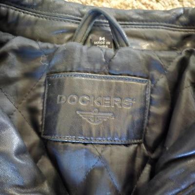 Dockers Black Leather Jacket – Size M