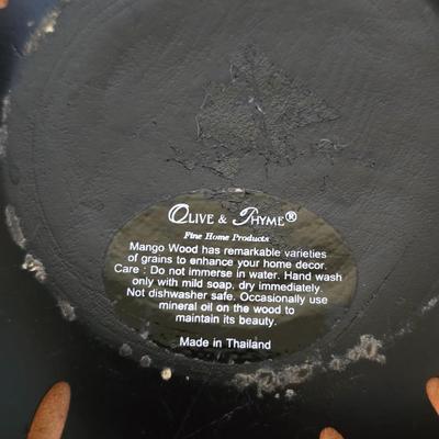 Decorative Home Lot – Clock, Candleholder, Wood Bowls & Wall Plaques