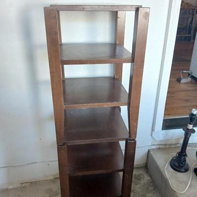 Pair of Wood Side Tables & Two Table Lamps