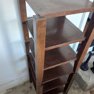 Pair of Wood Side Tables & Two Table Lamps