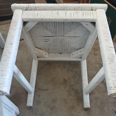 Henry Link White Wicker Vanity / Desk Set with Mirror and Chair