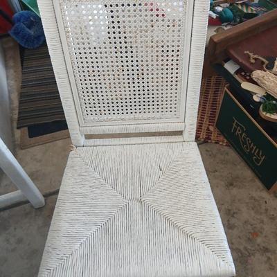 Henry Link White Wicker Vanity / Desk Set with Mirror and Chair