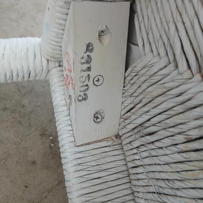 Henry Link White Wicker Vanity / Desk Set with Mirror and Chair