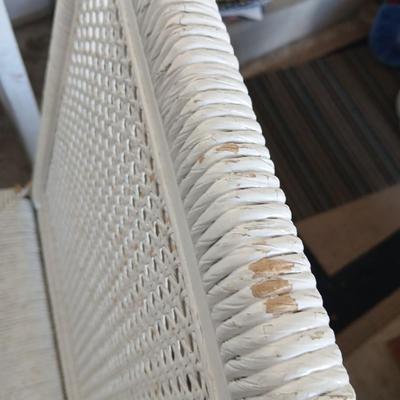 Henry Link White Wicker Vanity / Desk Set with Mirror and Chair