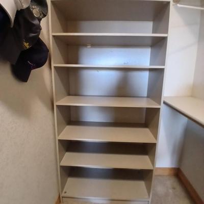 Six shelf tall closet organizer / deep shelf bookshelf