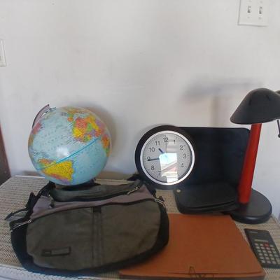 Teacher or Student Supply Lot – Globe, Clock, Bag, and More
