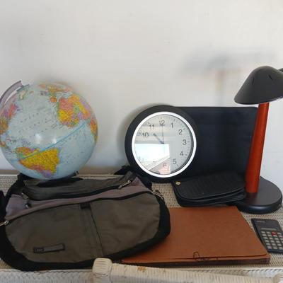 Teacher or Student Supply Lot – Globe, Clock, Bag, and More