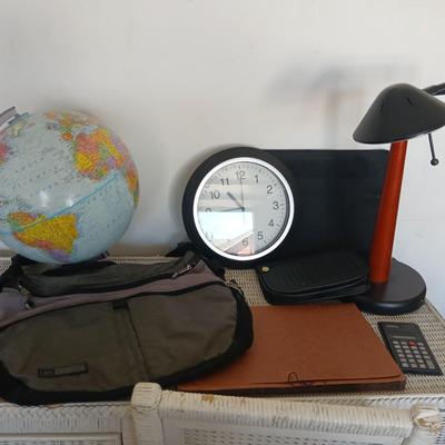 Teacher or Student Supply Lot – Globe, Clock, Bag, and More