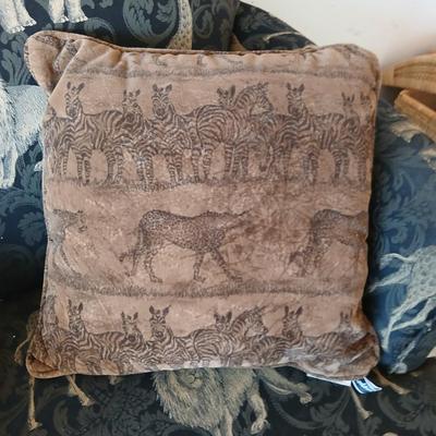 Safari-Inspired Upholstered Armchair with Pillow