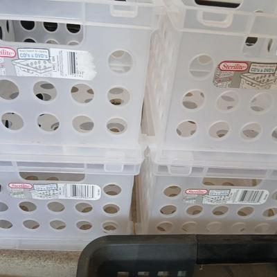 Large Lot of Storage Bins, Crates, and Organizers