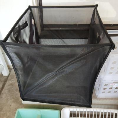 Large Lot of Storage Bins, Crates, and Organizers