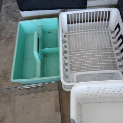 Large Lot of Storage Bins, Crates, and Organizers