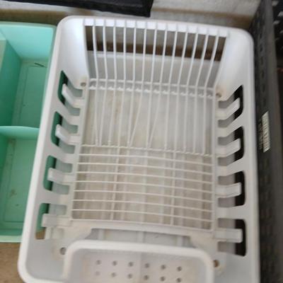 Large Lot of Storage Bins, Crates, and Organizers