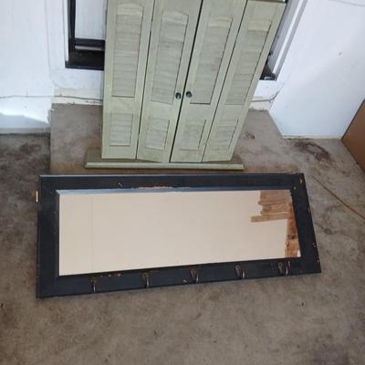 Wall-Mount Shutters with mirror & an additional Mirror with Hooks