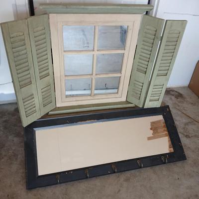 Wall-Mount Shutters with mirror & an additional Mirror with Hooks