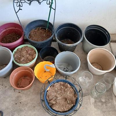 Assorted Garden Pots & Glass Planters Lot Great flowerpots!