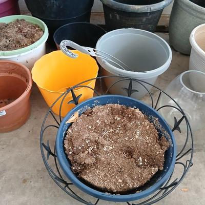 Assorted Garden Pots & Glass Planters Lot Great flowerpots!