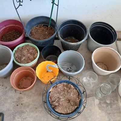 Assorted Garden Pots & Glass Planters Lot Great flowerpots!