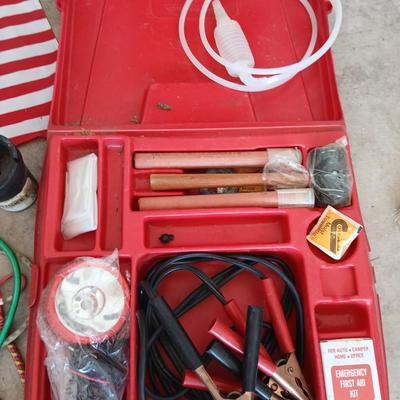 Automotive Utility & Accessory Lot - road side emergency kit - USA Window flag and more