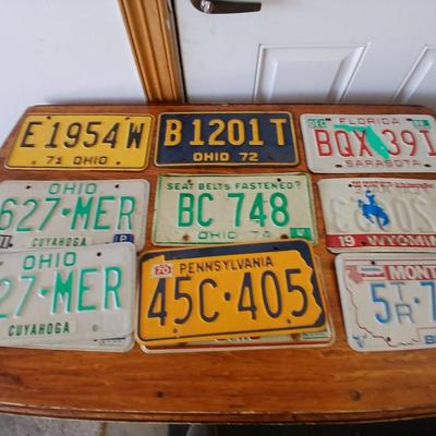 Vintage License Plate Lot – 12 Plates from Multiple States