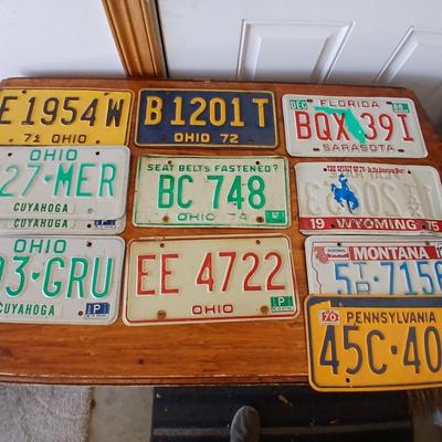 Vintage License Plate Lot – 12 Plates from Multiple States