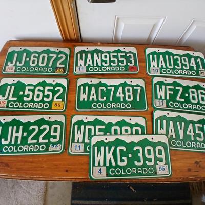 Colorado License Plate Lot – 11 Vintage Green Mountain Plates