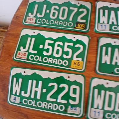 Colorado License Plate Lot – 11 Vintage Green Mountain Plates