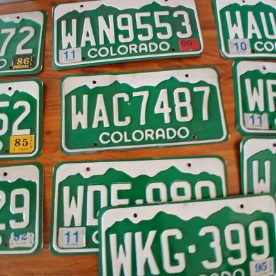 Colorado License Plate Lot – 11 Vintage Green Mountain Plates