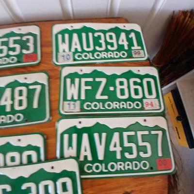 Colorado License Plate Lot – 11 Vintage Green Mountain Plates