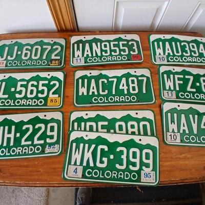 Colorado License Plate Lot – 11 Vintage Green Mountain Plates