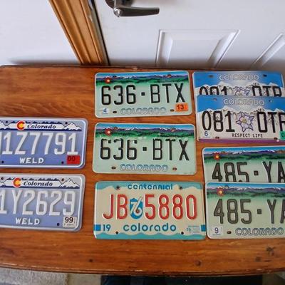 Colorado License Plate Lot – 10 Assorted Styles & Years