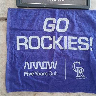 SPRI Ignite Stability Ball + Basket of Golf Balls & Colorado Rockies Rally Towel baseball sign