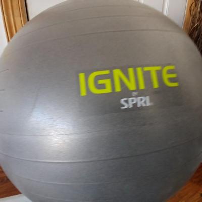SPRI Ignite Stability Ball + Basket of Golf Balls & Colorado Rockies Rally Towel baseball sign