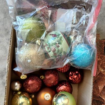 Holiday Faux Florals, Pine Boughs & Ornament Lot