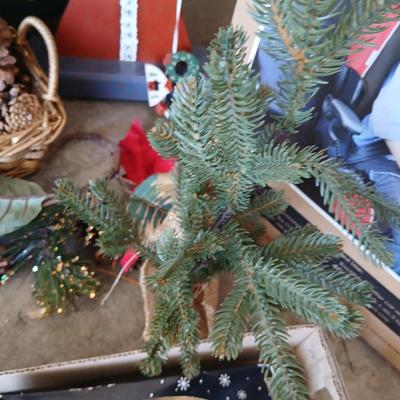 Holiday Faux Florals, Pine Boughs & Ornament Lot